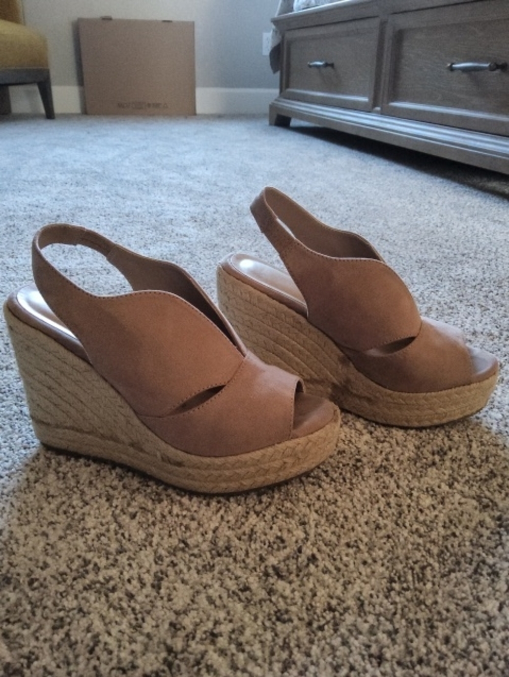 Athena Alexander Tan Espadrille Slingback Wedge Sandals